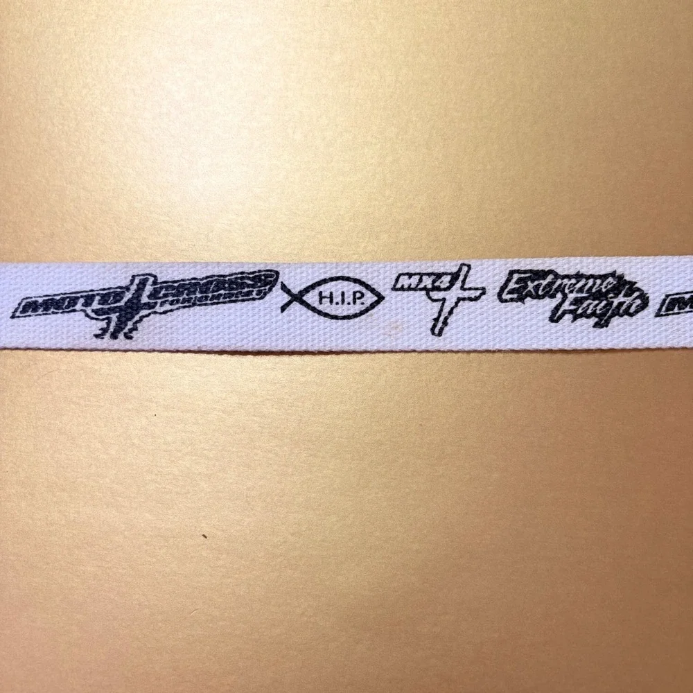 Defiance Lifestyle Motocross For Christ Web Belt White Extreme Faith Y2K 48 Inch